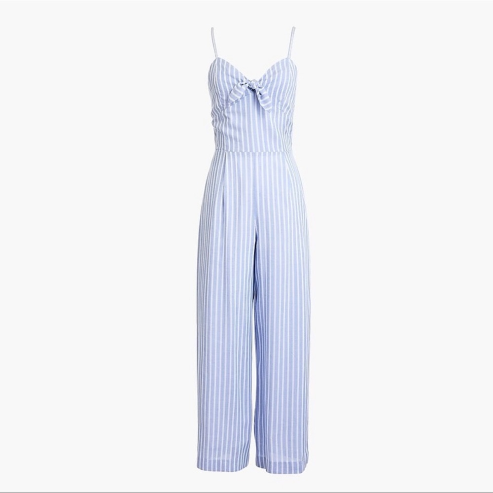 j. Crew Tie-Front Striped Jumpsuit